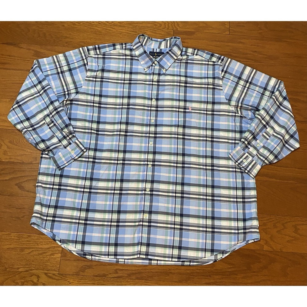 Polo Ralph Lauren Performance Button Down Shirt Mens 4XB LS Pink Excellent Condi